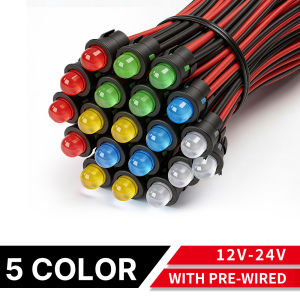 Đèn Báo LED Chống Nước IP67 6mm Cho Động Cơ Máy Phát Điện Xe Tải RV - Đèn Cảnh Báo 12V-24V Bộ 10/25 Chiếc