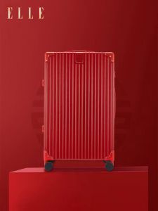 Elle Red Wedding Luggage Dowry Trolley Case Bride Dowry Suitcase Suitcase 20-Inch Suitcase Female Wedding Box