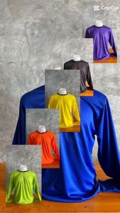 เสื้อคอกลมแขนยาวสีทูโทน เสื้อคนงานถูกๆ ขนาดฟรีไซส์ m-5xl หลายสี