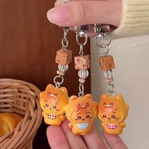 Mặt Dây Chuyền Mèo Hoạt Hình Bằng Nhựa Resin Với Hạt Phô Mai Thiết Kế Yếm Kẻ Caro 3 Màu Phụ Kiện Trang Trí Túi Xinh Xắn Món Quà Nhỏ Đáng Yêu Dành Cho Các Cô Gái Tuổi Teen Và Phụ Nữ