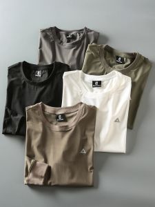 Mens Loose Fit Long Sleeve round Neck T-Shirt Quick Dry Breathable Outdoor Spring Summer Functional Series Elastic T-Shirt