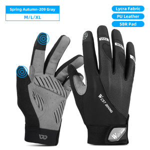 West Biking | WEST BIKING Full-Finger MTB Bike Cycling Gloves Touch Screen Anti-Slip Shock-Absorbing Reflective Adjustable Wrist Riding Gear