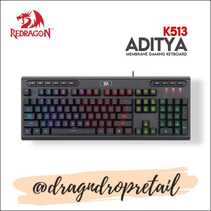 REDRAGON ADITYA K513 Wired Membrane RGB Gaming Keyboard With Macro Keys ...