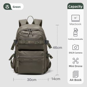 Volunteer | Durabe Large Capacity Multi-Pocket Travel Backpack For Men Casual Simple Style Double Shoulder Bag With Rain Cover For Students