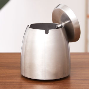 Gạt Tàn Bằng Thép Không Gỉ Văn Phòng Phòng Khách Vỏ Sáng Tạo Chống Gió灰 Gạt Tàn Trang Trí Nội Thất