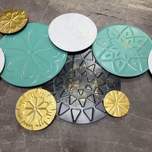 150x75cm Iron Art Three-Dimensional Simple Circular Wall Hanging Modern Fashion Background Wall Decoration