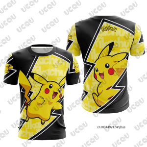 Bandai | 2026 New Arriavl Anime Pokémon Pikachu Cartoon 3D Print Mens T Shirt Summer Quick Dry Cosplay Tees Sports Kids/Adult Tops