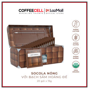 COFFEECELL Combo 5 gói Socola nóng với Nhân sâm Hoàng đế (5 gói x 15g) - Hàng Chính Hãng