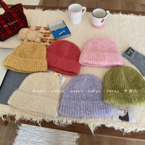 Nabi] South Korea Dongdaemun Soft Glutinous Face Small Woolen Cap Heattech Hat Ins Windproof Knitted Hat Female Easiest for Match