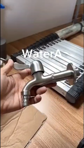 Vòi hồ Vòi Nước Bằng Inox 304 VÒI MÁY GIẶT INOX MỜ Thân Dài tay đúc 100% inox 304