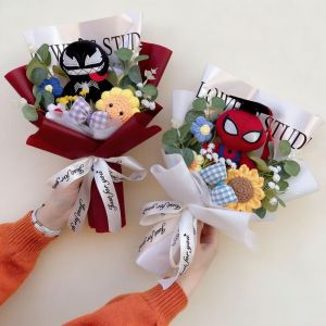 Genuine Avengers Spider-Man The Hulk Captain America Iron Man Plush Dolls Creative Bouquets Christmas Birthday Gifts