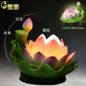Weimei For Home Worship Led Lotus Lamp Lamp for Buddha Worship Buddha Utensils Temple Decoration Avalokitesvara Buddha Headlight Ornaments