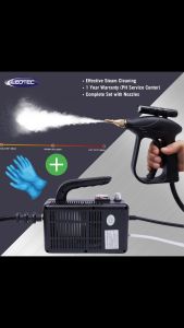 LEDTEC Handheld Steam Gun 2600W 220V Electric High Pressure Heavy Duty Steam Cleaner | 120C 248F High Temperature Portable Steam Cleaner within 20s | Includes Several Nozzle Brushes + Flashlight | for Furniture Car Aircon Household (Black All-In-One Set)