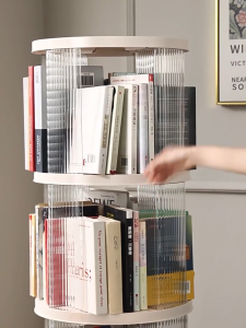 【i.Rumah】360 Degree Rotating Bookshelf - Space Saving Floor Stand with Drawers