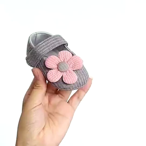 Baby Girl Shoes and 2Pcs Baby Headband Set Newborn Baby Girls Shoes Anti-Slip Infant Toddler Soft Sole Princess Shoes for 1 Year