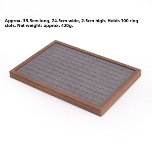 Black Walnut Wood Grain Jewelry Display Box Earring Necklace Ring Bracelet Organizer Storage Holder for Home Accessories