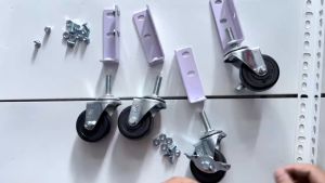 Bánh xe đẩy lắp kệ V lỗ loại tốt combo 4 bánh xoay 360 độ Lắp đặt  kệ V lỗ dễ dàng....