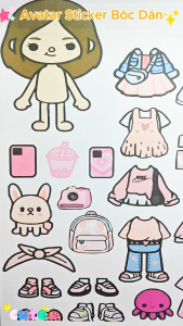 (91B)Bộ Avatar Sticker đồ chơi bóc dán sách tương tác giúp bé học qua chơi