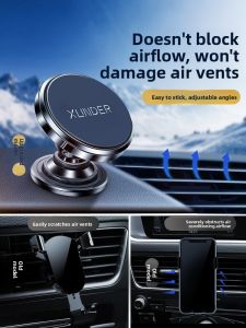 MONLEYTA | German Car Mount Phone Holder 2025 New Model Modern Luxury Metal Style Navigation Sticker Magnetic Absorption Suction Cup Type
