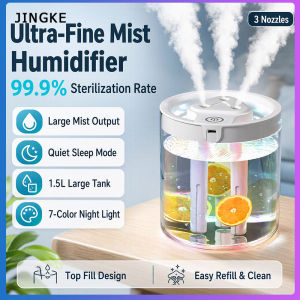 Taoxilife 1.5L Large Capacity Humidifier 3 Nozzles Fine Mist Humidifier with 7 Color Night Light Silent Sterilizing Air Humidifier For Home Office Bedroom