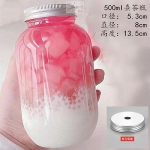 Cốc Nhựa Đựng Đồ Uống Có Nắp Fruits Melon Milk Bottle Cốc Nhựa Đựng Trà Sữa Thương Mại Cốc Đựng Đồ Uống Có Nắp