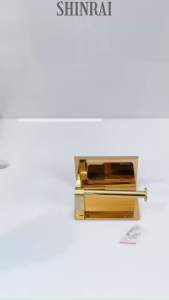 ( Dán Tường - Khoan Tường ) Lô Để Giấy Vệ Sinh Hộp Giấy Vệ Sinh Nhà Tắm INOX SUS304 Vàng Kim Sáng Tấm Đặc Siêu Dày