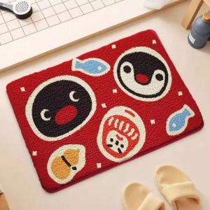 VIKAMA Cute Cartoon Fish Bathroom Mat Soft Plush Absorbent and Non-Slip Floor Mat Indoor/Outdoor Entryway Rug Home Decor