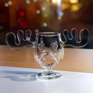 240ml 8oz Elk Wine Glass Cocktail Juice Cup Reindeer Mug Wine Beer Water Milk Whiskey Glasses Drinkware Shot Cups Christmas Gift