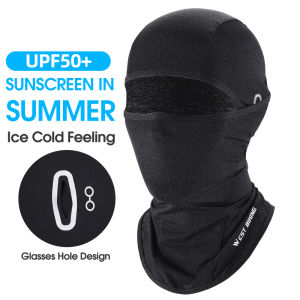 West Biking | WEST BIKING Summer Ice Silk Balaclava Anti-UV Full Face Mask Glasses Hole Breathable Cycling Motorcycle Helmet Liner Neck Gaiter