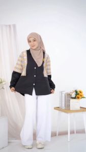 Kemeja Cassandra - Size S M L XL XXL 3XL 4XL (LD 90 - 130CM) Kemeja Jumbo Bahan Shakila Mix Katun