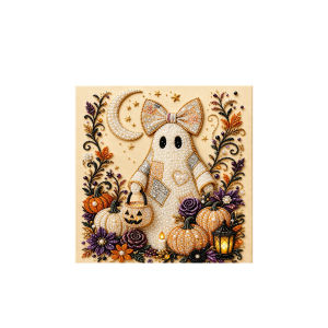 Halloween Framed Pearl Diamond Painting Set 7.87x7.87inch Cute Ghost 3D Crafts Home Decoration Party Gift Diamond Pearl Art Kit