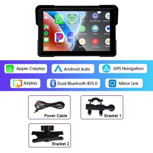 FreedConn | 5/7inch Motorcycle Navigation GPS Carplay DVR Wireless Android Auto IPX7 Display Screen Portable Moto Monitor Freedconn