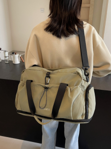 Large Capacity Expandable Short Trip Travel Bag Single Shoulder Handbag Dry Wet Separation Fitness Bag Cover Luggage Handle