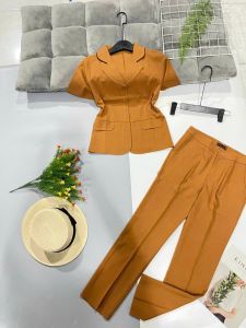 Bộ thiết kế thời trang công sở vải kaki có giãn cao cấp