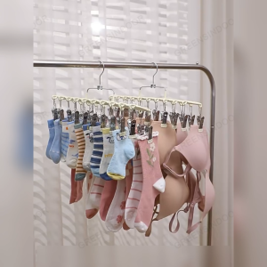 EUNICE Wind Resistant Space Saving Strong Clips Drying Multi-Functional Drying Rack with 20 Non-Slip Clips 内衣衣架