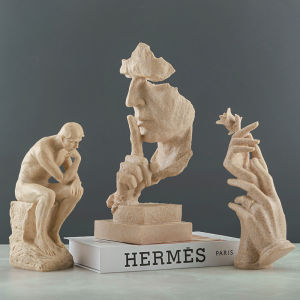 Creative Abstract Sculpture Decoration Gold Silent Figure Art Craft for Office Living Room Bar Shelf Decor Nordic Style Resin