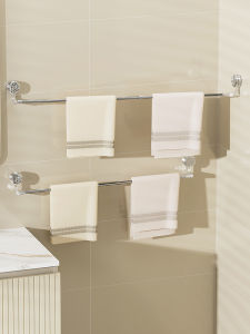 Bathroom Towel Rack Rotating Stainless Steel Hook Holder No Drilling Required Adhesive Wall Mount Storage Shelf for Washroom