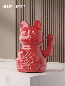 Ceramic minimalist Japanese lucky cat cash register counter store opening lucky cat figurine automatic waving colorful lucky cat