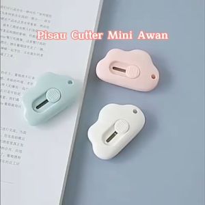 Pisau Cutter Mini Lucu Warna Warni Bentuk Awan & Dolphin / Silet Gagang Perlengkapan ATK Foldable Knife Pembuka Paket / Kater Plastik Alat Pemotong Kertas Super Tajam - FR Gallery