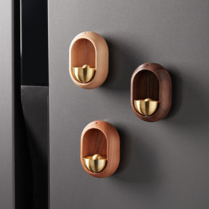Wooden Japanese Wind Chime Hanging Ornament Magnetic Suction Door Type Solid Wood Brass Creative Refrigerator Housewarming Doorbell Wind Chimes Lucky Charm 2026