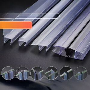 Magnetic Shower Door Seal Strip Waterproof Bathroom Glass Door Weatherstrip H-Shaped Water Barrier Strip Balcony No Frame