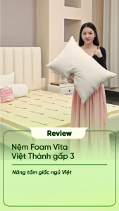 (Giao Hỏa Tốc HCM) Nệm Foam VITA Gấp 3 Việt Thành Thiết Kế Gấp Gọn Tiện Lợi Cao Su Kết Hợp Foam Cao Cấp Nâng Đỡ Đàn Hồi Êm Ái.
