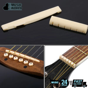 Guitar String Plastic Acoustic Guitar Bridge Nut/Saddle + Slotted Bridge Pin with Dots ABS Plastic Guitar Parts Music Instruments