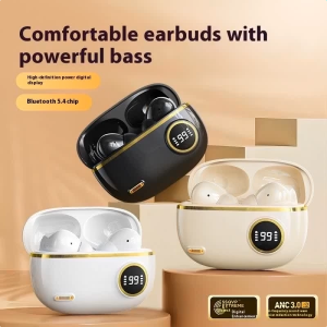 S195 TWS Earphone Nirkabel Bluetooth Dengan Layar LED HiFi Peredam Bising Earbud Olahraga Headset Kontrol Sentuh
