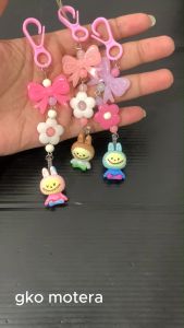 STIPA Gantungan Tas Mote Susun Mote Karakter Ganci Kunci Charm Souvenir Motor Cute Colorful Ribbon Flower Star Keychain MOTERA LZ