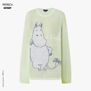 MO&Co. | Lightweight Hand-Embroidered Cotton Linen Long Sleeve Knitwear