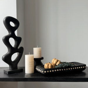Rustic Zen Geometric Wooden Tray Decor