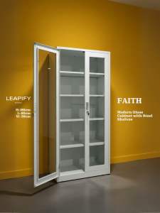 MARY | Steel Sliding Glass Cabinet for Display and Storage - Heavy Duty Steel Cabinet