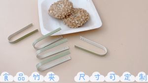 50pcs 10cm Disposable Bread Bamboo Tongs Toast Cooking Tongs Natural Bamboo Tweezers