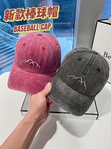 หมวกเบสบอล แบบนิ่ม ปักภูเขา มี 5สี  คุณภาพสู สไตล์วินเทจ